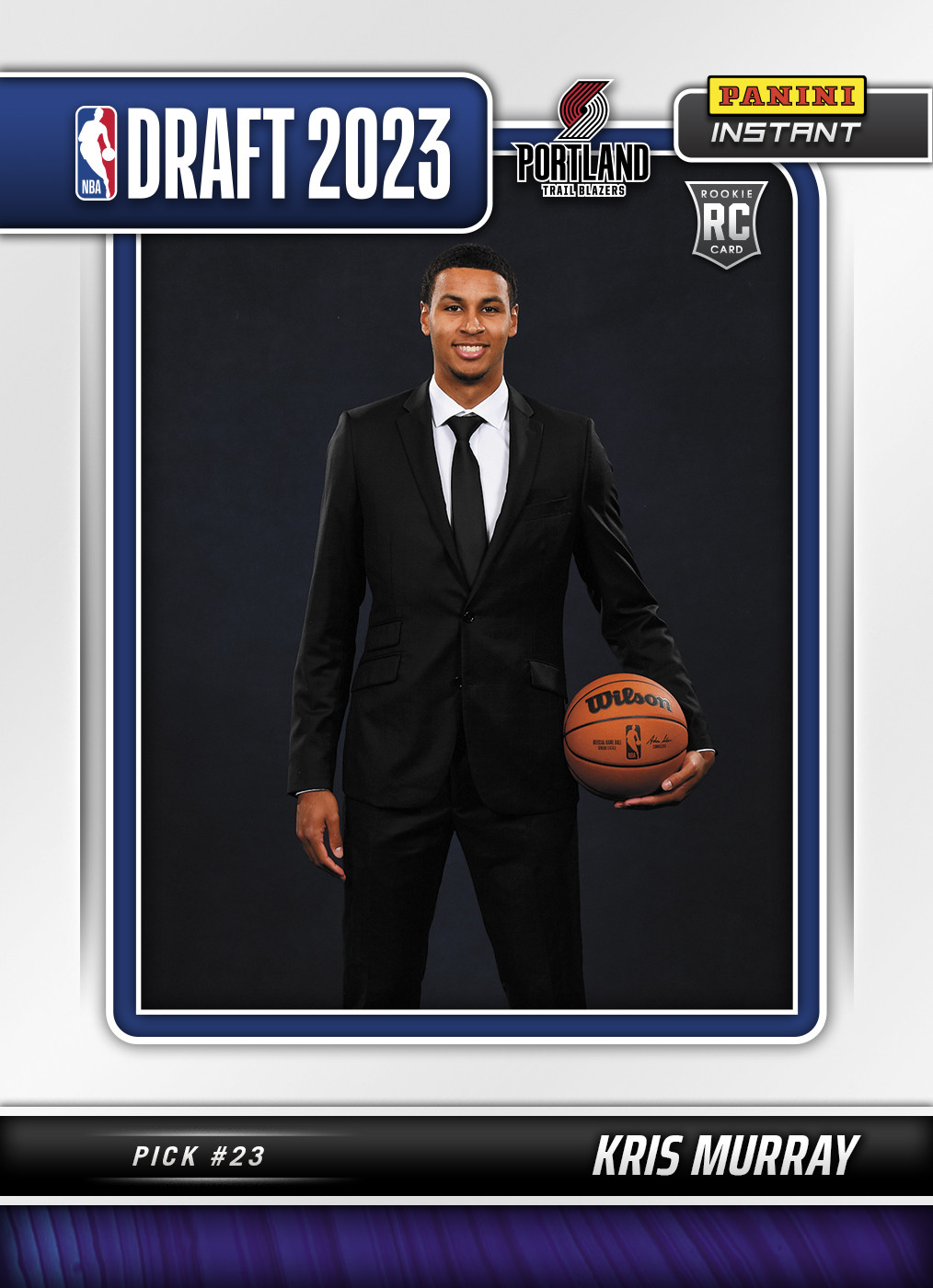 2023 Panini Instant NBA DRAFT NIGHT #20 KRIS MURRAY TRAILBLAZERS RC PRESALE