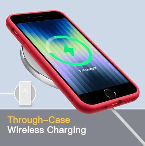 Matte Case for iPhone SE 3/2 (2022/2020), iPhone 8/7, 4.7-Inch, Shockproof Red - Picture 6 of 7