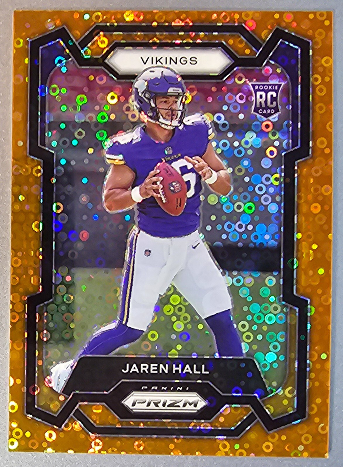 2023 Prizm JAREN HALL VIKINGS Orange Disco Rookie RC Card #367