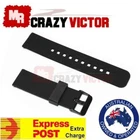 22mm Black Soft Silicone Rubber Waterproof Replace Wrist Smart Watch Band Strap
