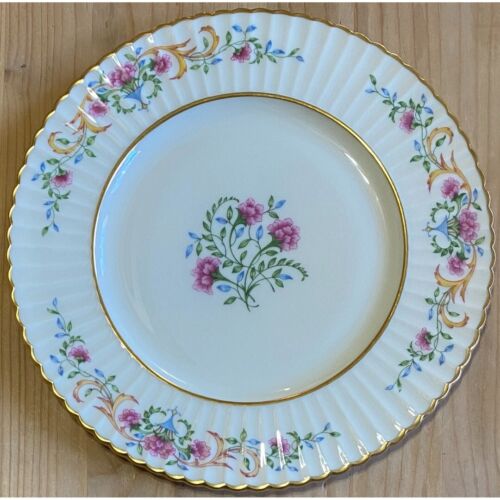 6 Lenox Cinderella V-308 Salad Plates Made USA Flower Floral Vintage 1947 - 1966