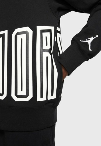 BNWT NIKE AIR JORDAN BULLS AJ JUMPMAN FLEECE FLIGHT HOODIE HOOD HOODY BLACK JDN - Picture 6 of 12