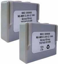 2x 3.6V Original Ni-MH 2.1Ah Battery 68300900 for HETRONIC Remote Control Grey