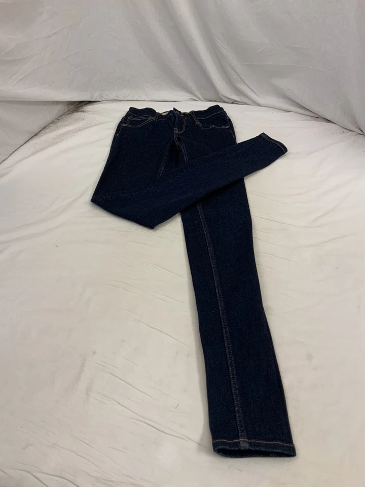 Pantalones de mezclilla French Connection talla 2 piel oscura ajustados algodón elástico tiro bajo YGI Y1-956 Foto 2 de 4