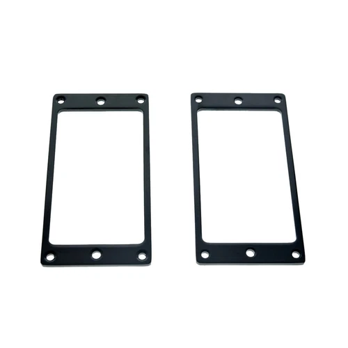 2x Black Metal Flat Bottom Humbucker Guitar Pickup Ring Pickup Frames