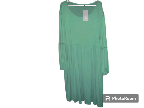 Kojooin Plus Size 4XL Dress-Long Sleeve-Green-CHRISTMAS