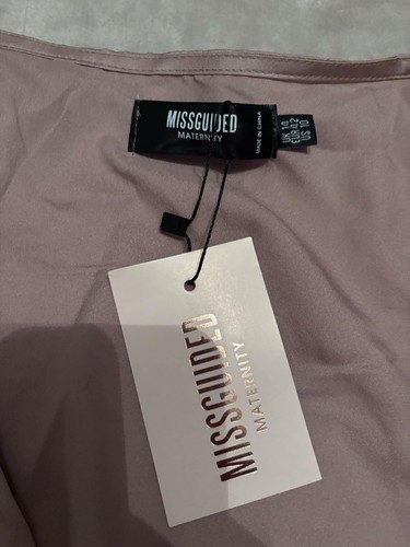 Missguided Maternity Womans Satin Wrap Top Size 14 Color Beige UK - Picture 4 of 4