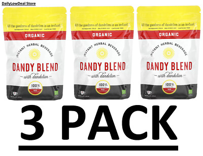 3 PACK - Dandy Blend Instant Herbal Beverage Dandelion 3.53 oz (Total 10.59 oz)