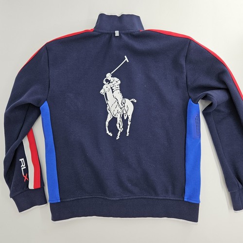 RLX BIG PONY Ralph Lauren 2015 US Open Track Jacket Boys Size Large Navy Blue - Picture 13 of 24