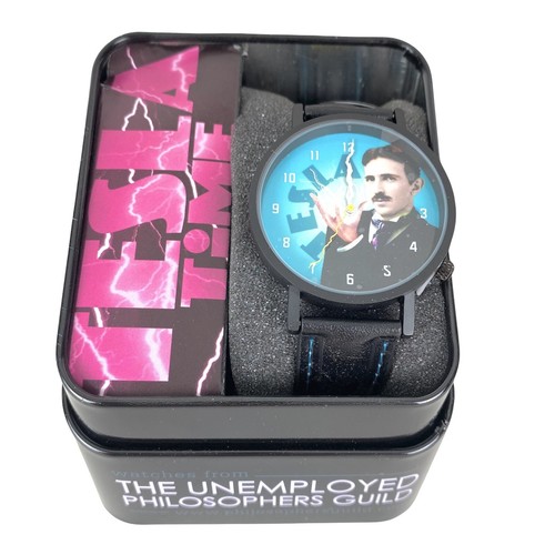 Tesla Time Watch & Book Life & Times of an Electric Messiah Philosophers Guild - Picture 2 of 6