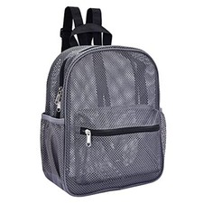 Mesh Bacpack for School Beach Swimming Outdoor Work Fitness, Heavy Grey Small