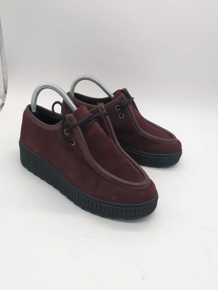 Shellys London Black Suede Leather Lug Oxfords Platform Lace Shoes Women Sz 38EU - Image 3 of 4