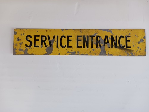 Vintage Metal Aluminum Service Entrance Sign - Picture 2 of 17