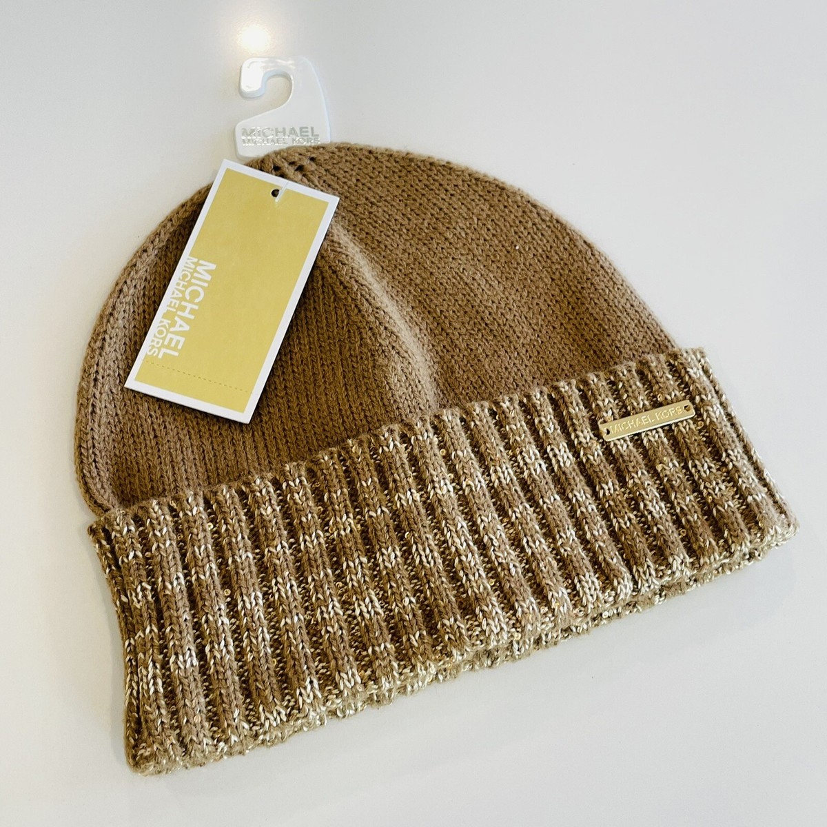 Michael Kors Linear Gold and White Logo Cuff Hat Michael Kors MK Logo Baseball Cap | Neiman Marcus main image 4