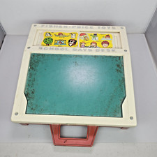 Vintage Fisher Price School Days Desk Chalkboard 1972,NO letters or Cards READ 