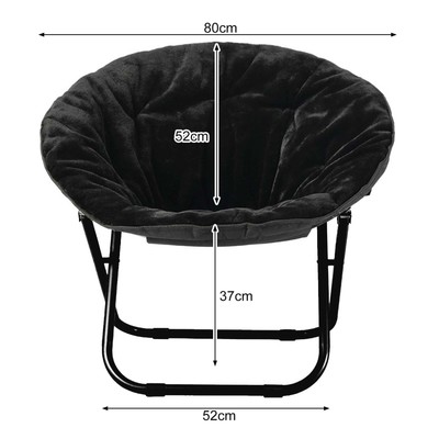 Enhanced Stability Folding Chair Saucer Chair with Metal Frame Soft Cushion，bh