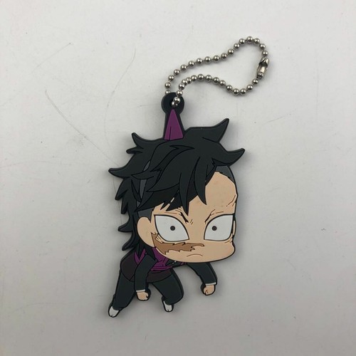 Anime Demon Slayer Kimetsu no Yaiba rubber Keychain Key Ring Race Straps cosplay - Picture 2 of 8