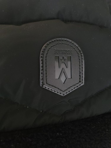Mackage Junia Coat Medium Duck Down Hood Jacket LOGO Teddy Wool Leather Trim EUC - Picture 5 of 17