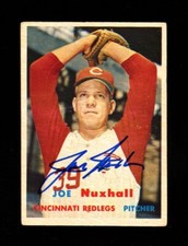 1957 TOPPS JOE NUXHALL #103 REDLEGS SIGNED AUTOGRAPH VINTAGE