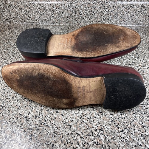Paul Frederick Klaus Burgundy Split Toe Penny Loafer Sz 11M Made in Italy EUC - Picture 12 of 22
