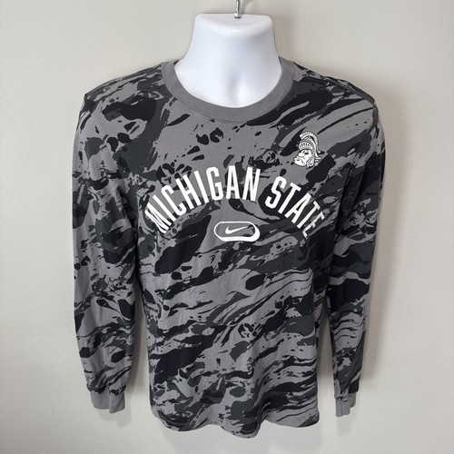 Michigan State University Spartans Nike Mens Black Camo LS Shirt - Small - Picture 4 of 7