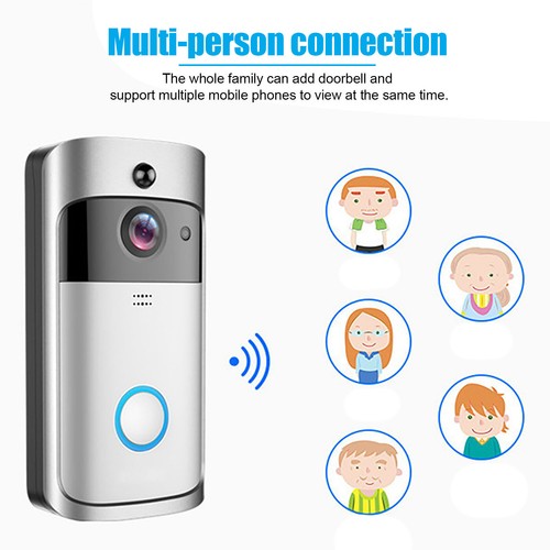 Wireless WiFi Video Doorbell Smart Phone Camera Door Bell Ring Intercom Security - Picture 5 of 28