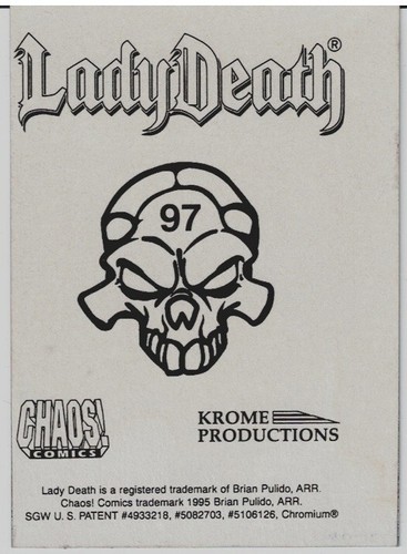 LADY DEATH SERIES 2 CHROMIUM STICKER CARD 97 - Picture 2 of 2