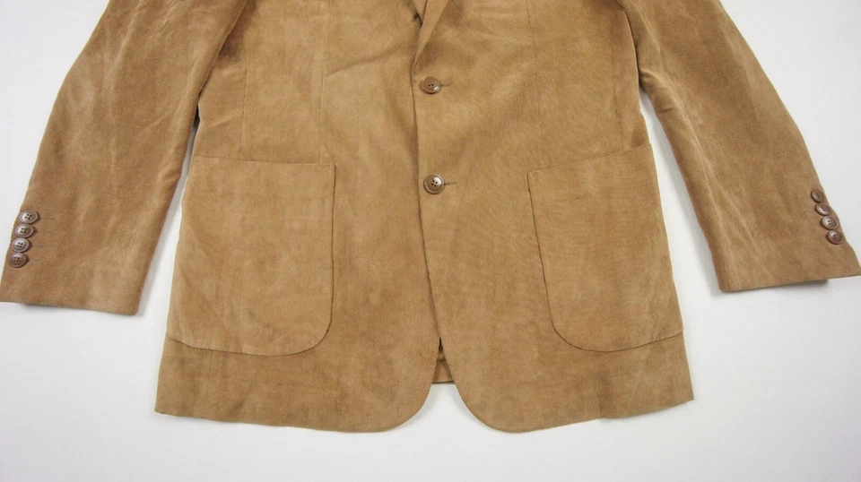 Chaqueta Vintage Dolce & Gabbana Hombres 52 Italia Marrón Blazer Micro Pana Abrigo Foto 4 de 4