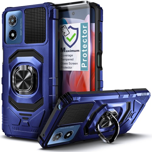 For Boost Mobile Celero SC 2024 5G Case Ring Stand Phone Cover + Tempered Glass - Picture 8 of 14