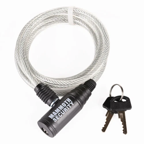 Mammoth Motorcycle Helmet Lock 6mm x 1.65m Motorbike Lid Lock Clear