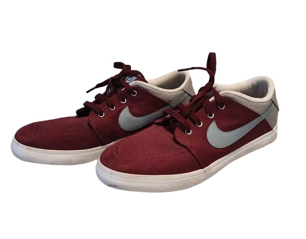 NIKE SUKETO 2 CORTE BAJO Rojo Gris Para Hombre Talla 11 Zapatillas con Cordones Zapatos 639351-600