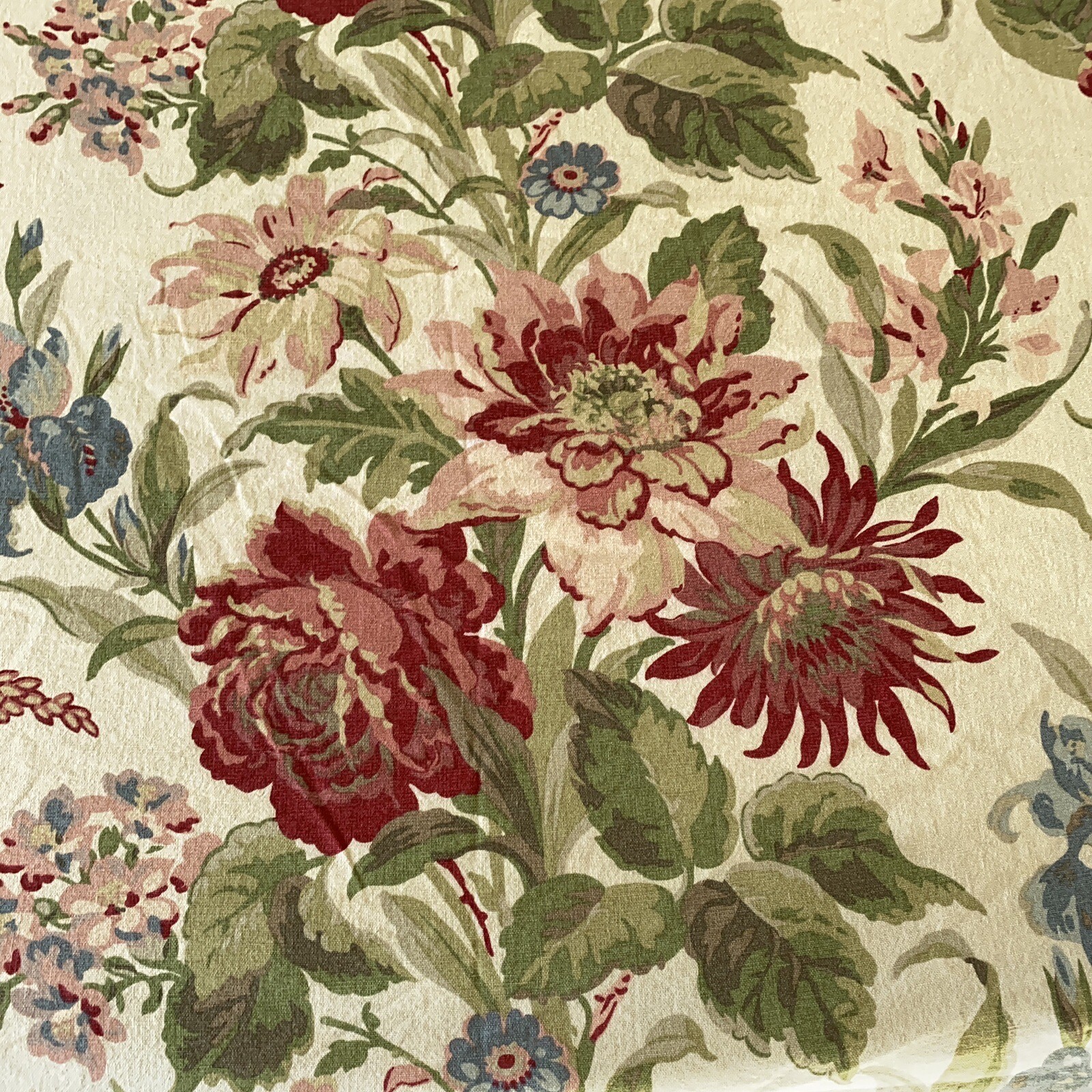 Pottery Barn Duvet Cover King Floral 2 Shams Marla Linen Cotton Cream