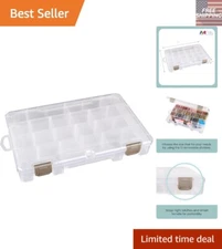 Clear 6-Compartment Sewing Organizer with 12 Dividers for Craft Supplies Storage