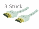 3-Pack 4K Ultra Slim High-Speed HDMI Cable ARC 3D HDMI 1.4/2.0 0.5m