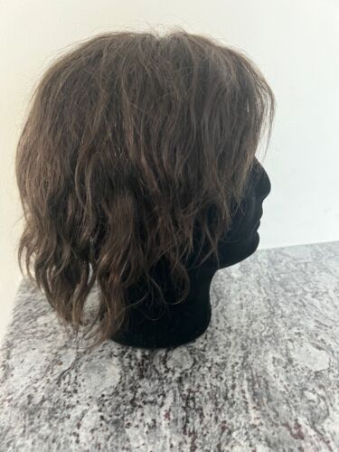 Men'S Toupee French Lace Front Human Hair Pieces For Men Fine Mono Top brun colo
