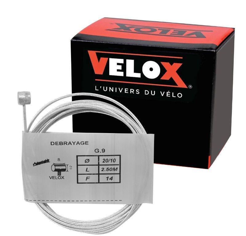 Cable d'embrayage moto velox g.9 longue durée de 2,50m à haute résistance 19 fils