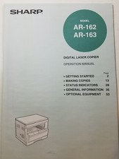 Sharp Digital Laser Copier AR-162 AR-163 Operation Manual
