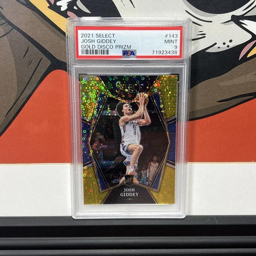 2021-22 Josh Giddey Gold Disco Prizm /10 Panini Select RC #143 OKC Thunder PSA 9