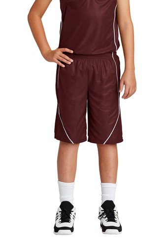 Sport-Tek YT565 Youth 100% Polyester PosiCharge Mesh Reversible Spliced Shorts - Picture 14 of 45