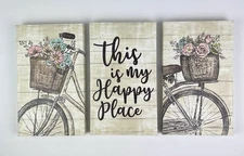 Rustic Cottage Style Canvas Graphic Prints "This Is My Happy Place" Home Decor