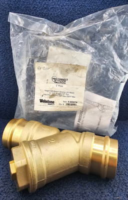Webstone H-80567W: 2'' Press Forged DZR Brass Y-Strainer W/ 1/2'' Plugged NPT Port