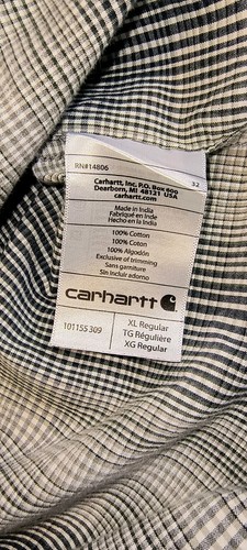 Camicia Carhartt uomo XL regular fit verde a quadri manica corta tasca con bottoni - Foto 8 di 12