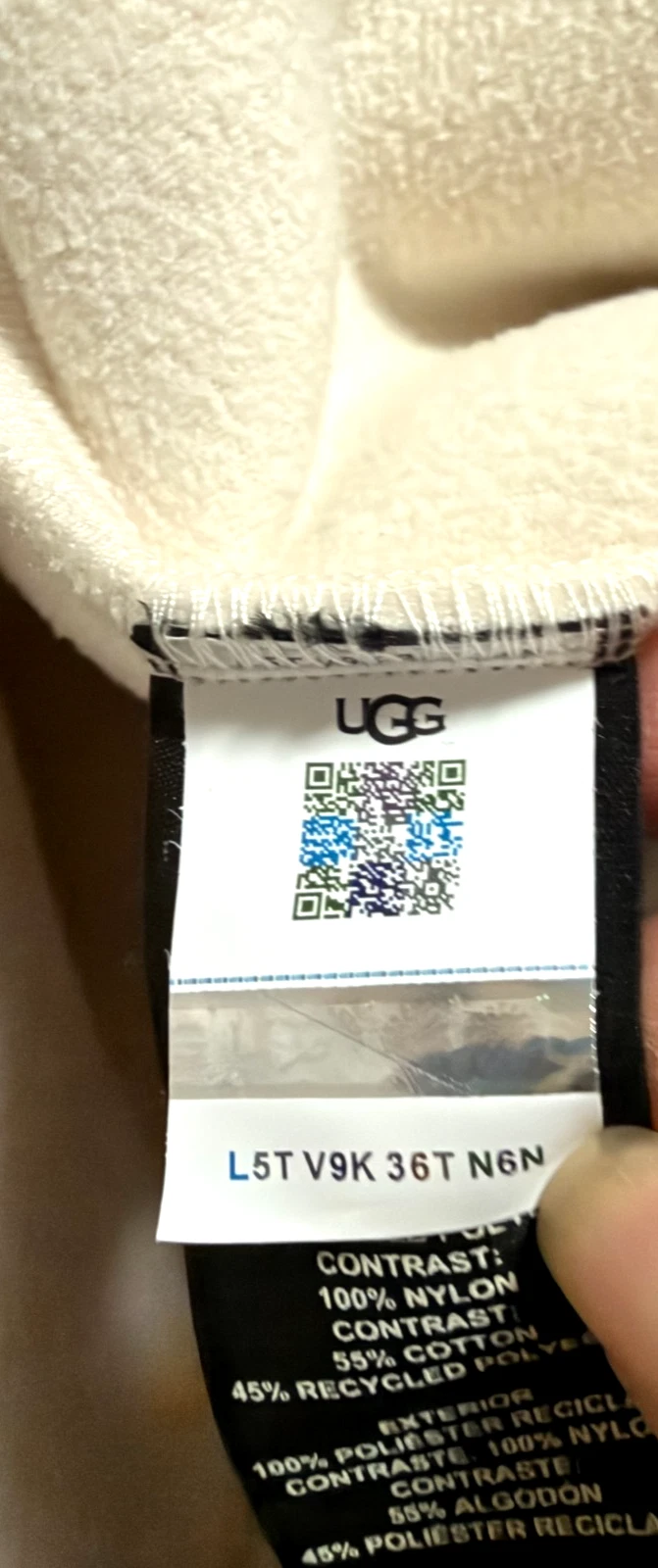 UGG HERITAGE IVORY & GOLD LOGO FAUX SHERPA HOODED JACKET MEN'S XL image 7