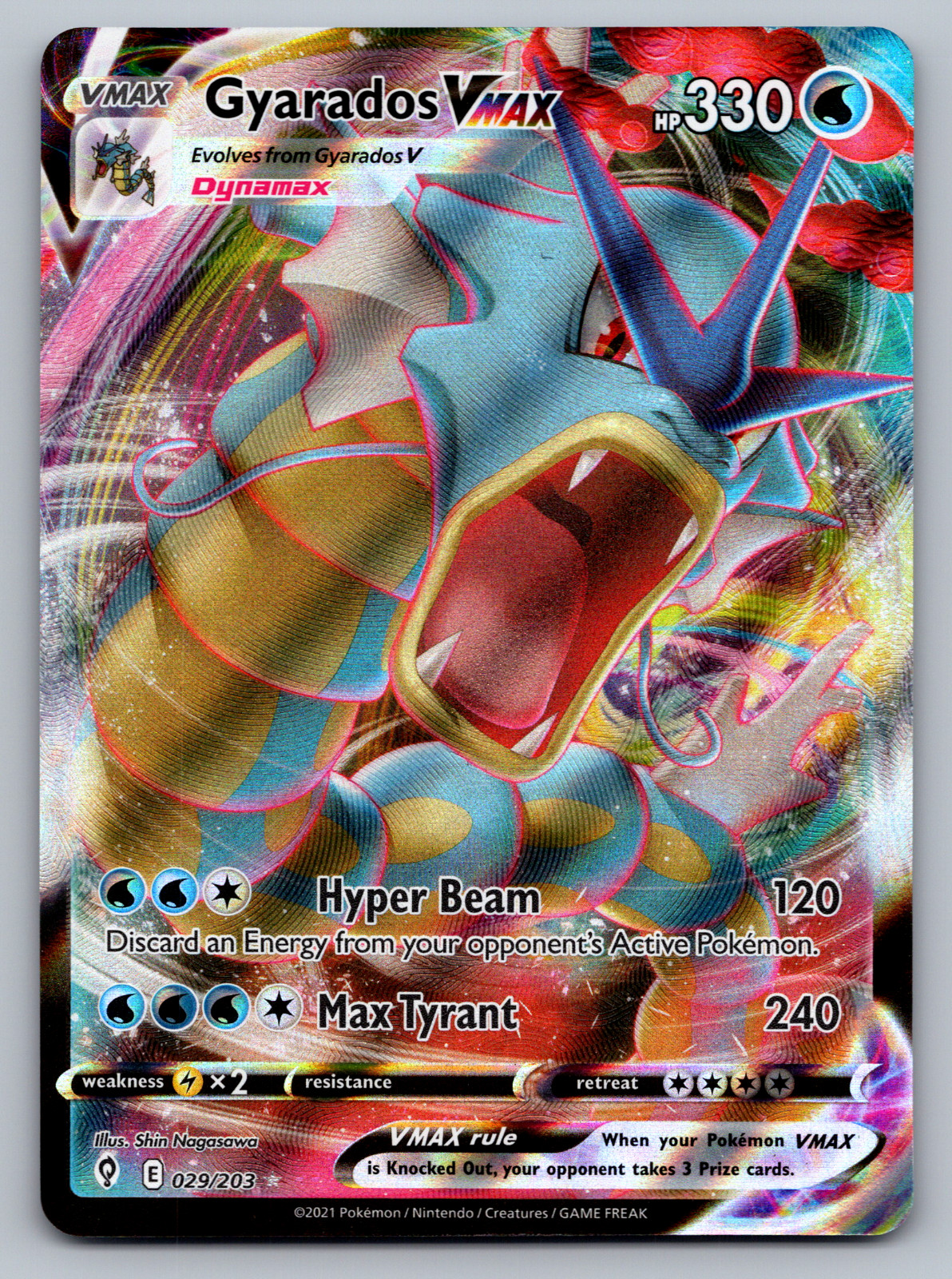 Gyarados VMAX Pokemon Evolving Skies 029/203 Full Art Ultra Rare NM