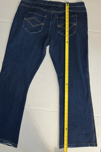 Pyjama Jeans Damen XL blau gerades Bein dunkle Waschung Stretch - Bild 3 von 7