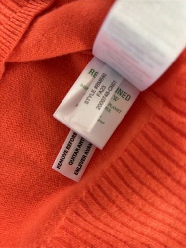 J.CREW Women's Size XL Cashmere shrunken V-neck sweater in Orange BM640 - NWOT - Picture 8 of 10