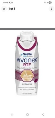 Nestle Vivonex RTF Complete Elemental Nutritional Unflavored 24pk.8.45ozbottles