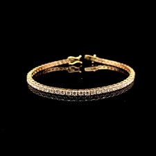 14K Yellow Gold Bracelet Lab Created Diamonds Round 4.61 Ct EFG Color VS2 Clarit
