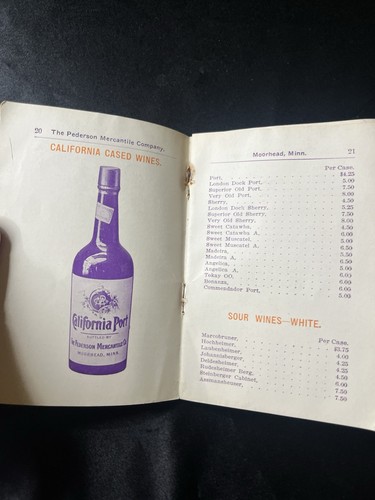 PRE PROHIBITION LIQUOR CATALOG BOOKLET PEDERSON MERCANTILE MOOREHEAD MINN. 1904 - Picture 6 of 12
