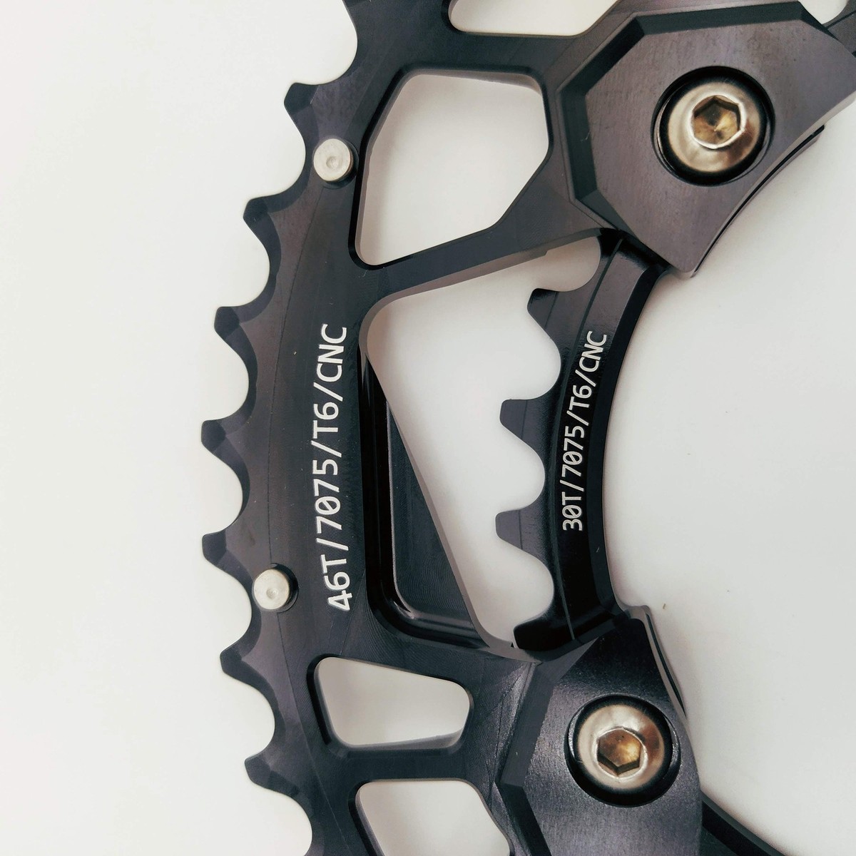 bikinGreen CNC Chainring 46/30T FoR Shimano 4 Arm 10-12 Spd Road